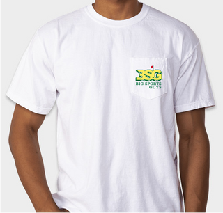The Game Never Ends Augusta Pocket Tee